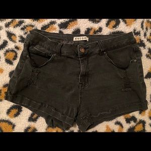 Black jean shorts